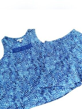Dreams Co Pajama Lounge Set Tank Colorful Geometric Print Knit